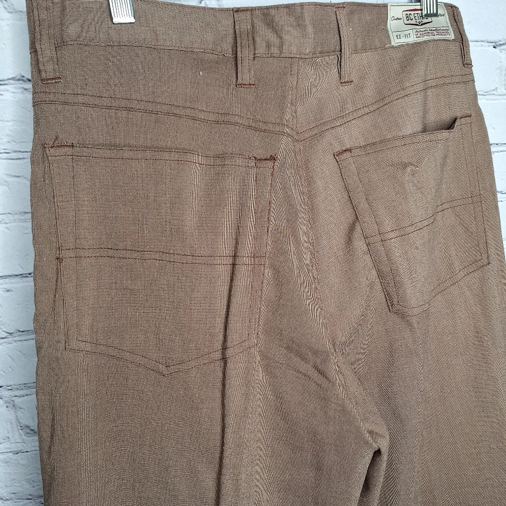BC Ethic Brown EZ FIT Mens Casual Stetch Straight Leg Trouser Sz 32 - Picture 6 of 9